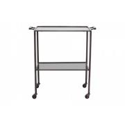 Nordal - TONE trolley w/2 shelves, black glass