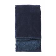 Nordal - Blanket w/fringes, dark blue velvet