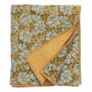 Nordal - Quilt w/blue flowers, mustard back