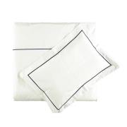 Gripsholm Eco Percale Bourdone Påslakanset Baby Vit/mörkblå