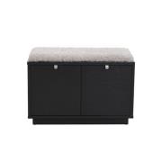 Rowico Home - Confetti bänk 2L svartbetsad ek/fårskinnslook