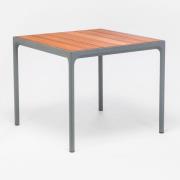 Houe, Four matbord 90x90 cm grå/bamboo aluminium