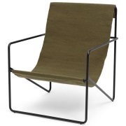 Ferm Living, Desert Lounge Fåtölj Black/Olive