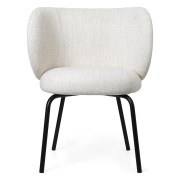 Ferm Living, Rico Matstol Black Bouclé - Off-white