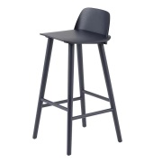 Muuto, Nerd barstol 75 cm - med fotstöd i metall - Midnight Blue