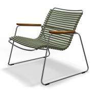 Houe, Click Roomy lounge chair Olive green. Frame: Grey. Armrest: Bamb...