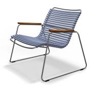 Houe, Click Roomy lounge chair Pigeon blue. Frame: Grey. Armrest: Bamb...