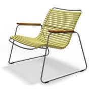 Houe, Click Roomy lounge chair Lemon zest. Frame: Grey. Armrest: Bambo...