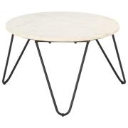 vidaXL Soffbord vit 65x65x42 cm äkta sten med marmorstruktur
