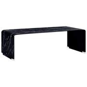 vidaXL Soffbord svart marmor 98x45x31 cm härdat glas