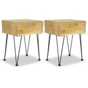 vidaXL Sängbord 2 st 40x30x50 cm massiv furu