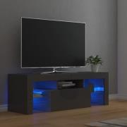 vidaXL TV-bänk med LED-belysning grå högglans 120x35x40 cm