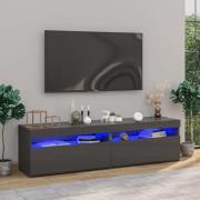vidaXL Tv-bänkar med LED-belysning 2 st grå högglans 75x35x40 cm
