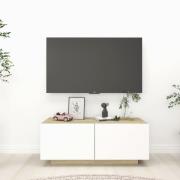 vidaXL TV-skåp vit och sonoma-ek 100x35x40 cm konstruerat trä