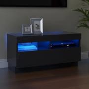 vidaXL TV-bänk med LED-belysning grå 80x35x40 cm