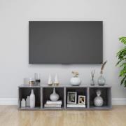 vidaXL Tv-bänkar 4 st betonggrå 37x35x37 cm konstruerat trä