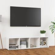 vidaXL TV-bänk vit högglans 142,5x35x36,5 cm konstruerat trä