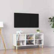 vidaXL TV-bänk med massiva ben vit 103,5x30x50 cm