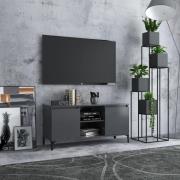 vidaXL TV-bänk med metallben grå 103,5x35x50 cm