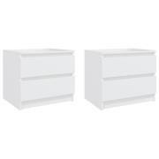 vidaXL Sängbord 2 st vit 50x39x43,5 cm konstruerat trä