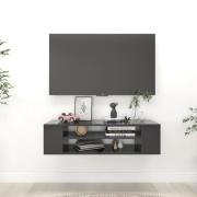vidaXL Väggmonterad tv-bänk grå 100x30x26,5 cm konstruerat trä