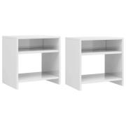 vidaXL Sängbord 2 st vit högglans 40x30x40 cm konstruerat trä
