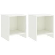 vidaXL Sängbord 2 st vit 35x30x40 cm massiv furu