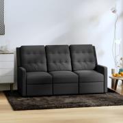 vidaXL 3-sits reclinerfåtölj mörkgrå tyg