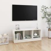 vidaXL Tv-bänk vit 104x33x41 cm massiv furu