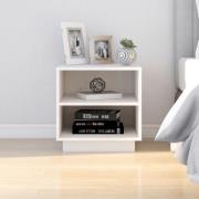 vidaXL Sängbord vit 40x34x40 cm massivt furuträ
