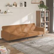 vidaXL Bäddsoffa 2-sits taupe mikrofibertyg