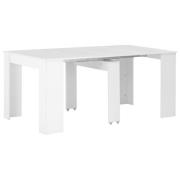 vidaXL Utdragbart matbord vit högglans 175x90x75 cm