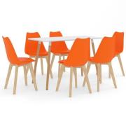 vidaXL Matgrupp 7 delar orange