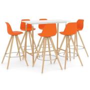 vidaXL Bargrupp 7 delar orange