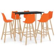 vidaXL Bargrupp 7 delar orange