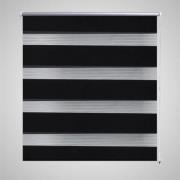 Rullgardin randig svart 80 x 175 cm transparent