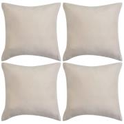 vidaXL Kuddöverdrag 4 st 40x40 cm mockaimitation polyester beige