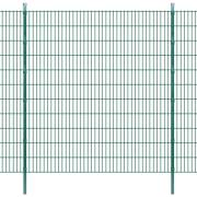 vidaXL 2D Stängselpaneler med stolpar 2008x2230 mm 2 m grön