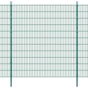 vidaXL 2D Stängselpaneler med stolpar 2008x2230 mm 6 m grön