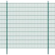 vidaXL 2D Stängselpaneler med stolpar 2008x2230 mm 46 m grön