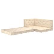 vidaXL Dynor till pallsoffa 4 st bomull beige