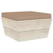 vidaXL Dyna till pallsoffa bomull 60x61,5x6 cm taupe tyg