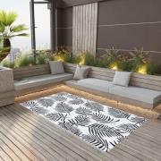 vidaXL Utomhusmatta ARAKIL vit och svart 80x150 cm PP