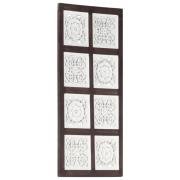 vidaXL Handsnidad väggpanel MDF 40x80x1,5 cm brun och vit