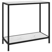 vidaXL Konsolbord vit 80x35x75 cm härdat glas