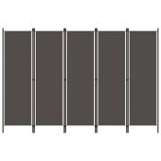 vidaXL Rumsavdelare 5 paneler antracit 250x180 cm