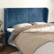 vidaXL Sänggavel med kanter mörkblå 203x23x118/128 cm sammet