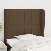 vidaXL Sänggavel med kanter mörkbrun 83x23x118/128 cm tyg