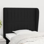 vidaXL Sänggavel med kanter svart 93x23x118/128 cm tyg