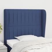 vidaXL Sänggavel med kanter blå 103x23x118/128 cm tyg